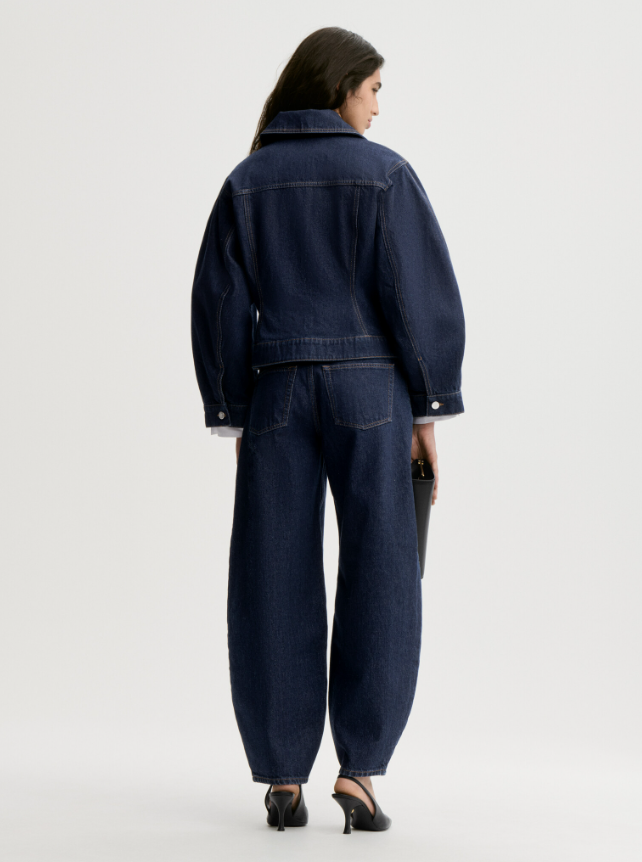 Villies organic cotton jacket - Dark Blue Rinsed