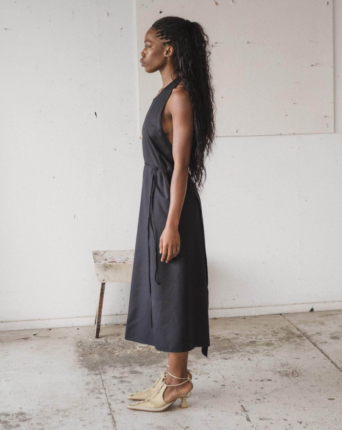 Apron Dress - Wild Silk - Black