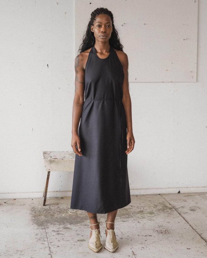 Apron Dress - Wild Silk - Black