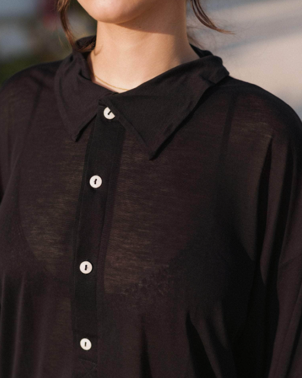 Seal Polo - Bamboo Lyocell - Black