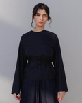 Long Sleeve Apron Top - Wild Silk - Black