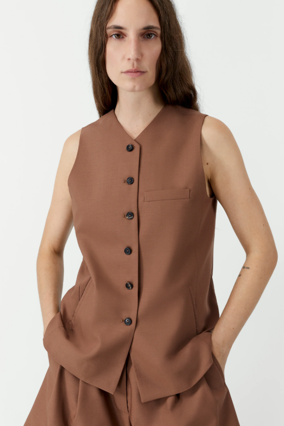Tailored vest - Clove