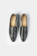 Pointy crocodile loafer - Black