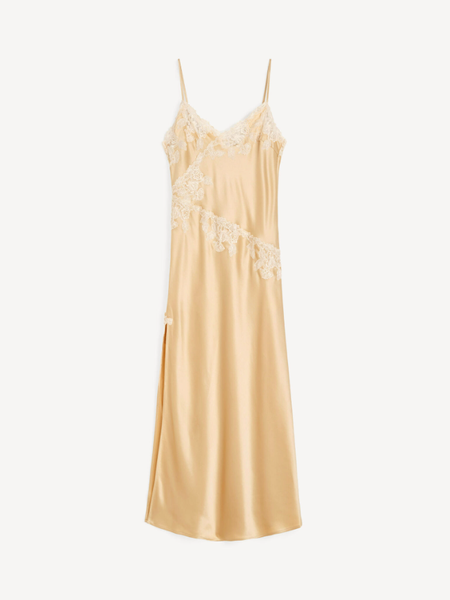 Vera satin maxi dress - vanilla cream