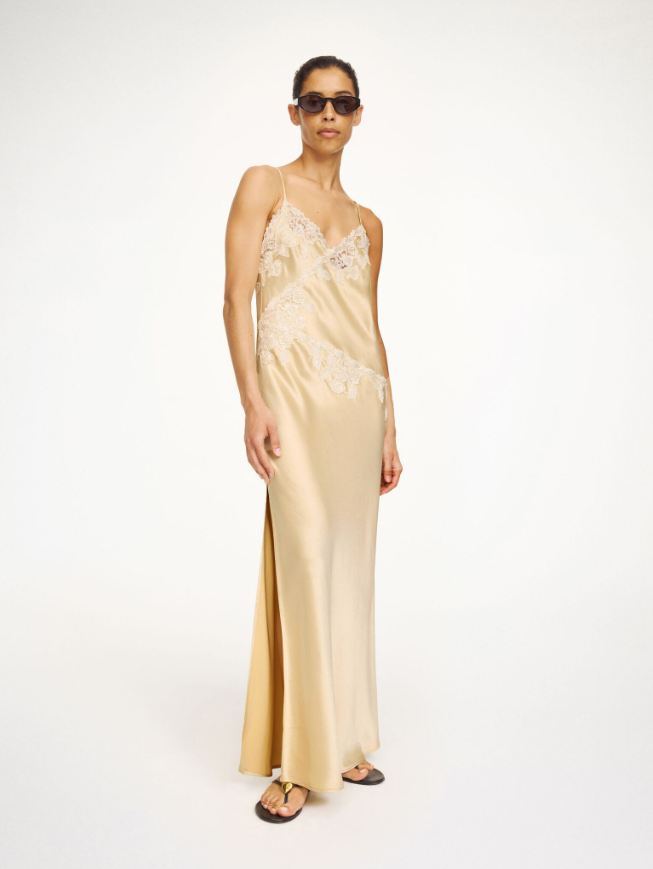 Vera satin maxi dress - vanilla cream