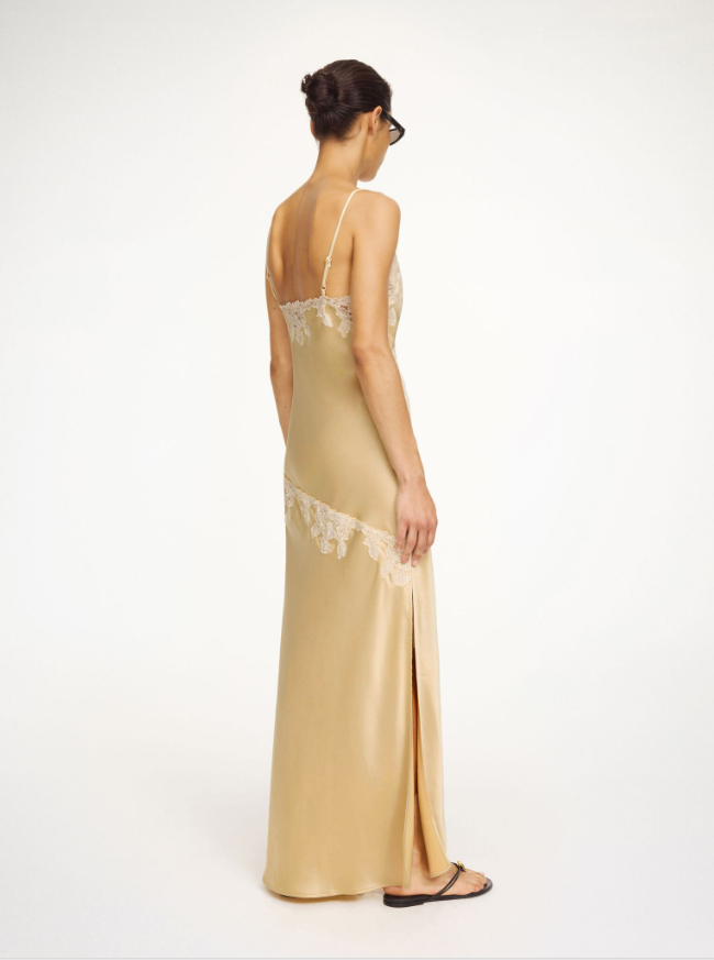 Vera satin maxi dress - vanilla cream