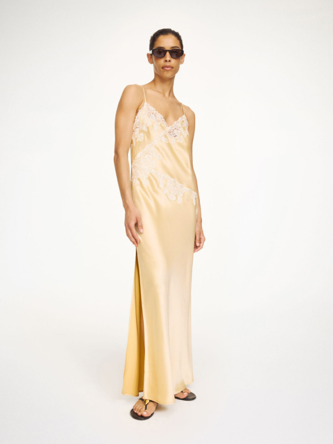Vera satin maxi dress - vanilla cream