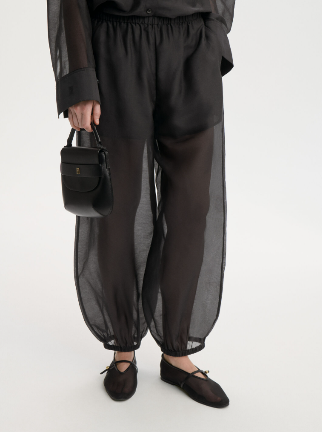 Lumas silk organza trousers - Black