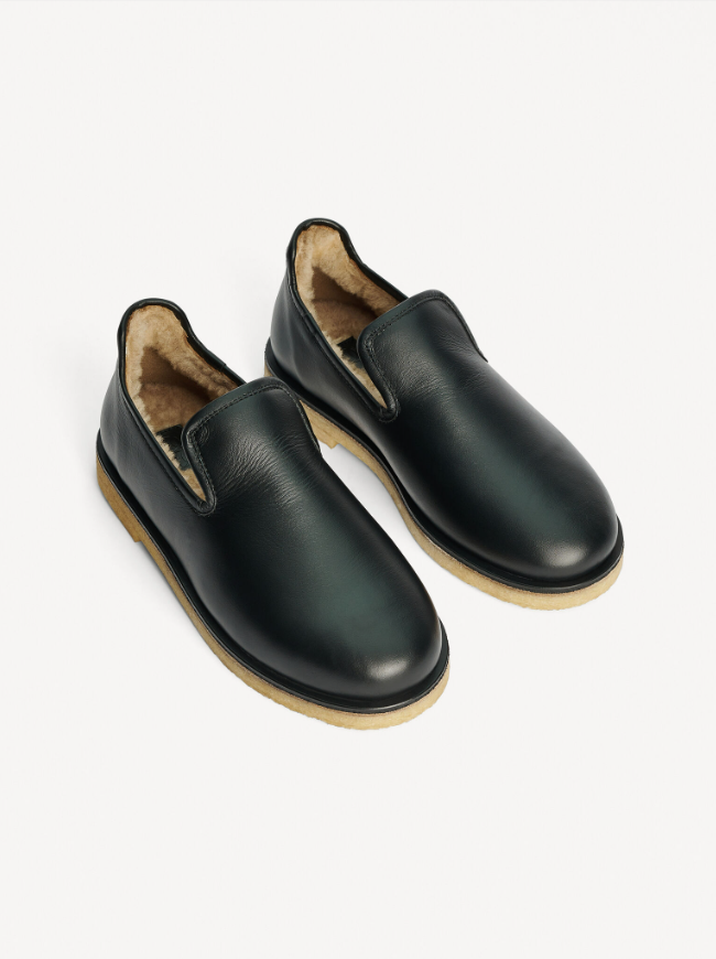 Romine leather slippers - Black