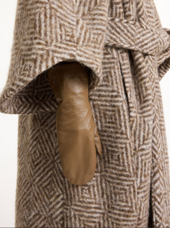 Ginnyl leather mittens - Shitake