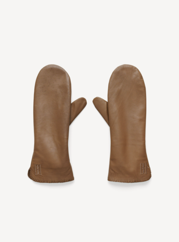 Ginnyl leather mittens - Shitake