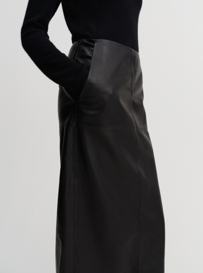 Birdy Leather Skirt - black