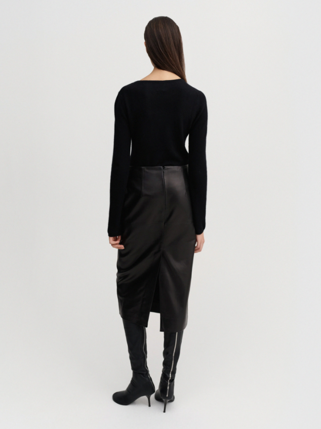 Birdy Leather Skirt - black