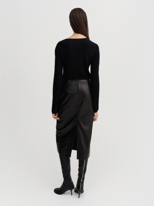 Birdy Leather Skirt - black