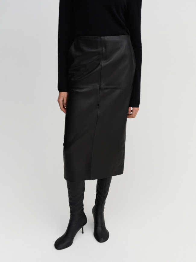 Birdy Leather Skirt - black