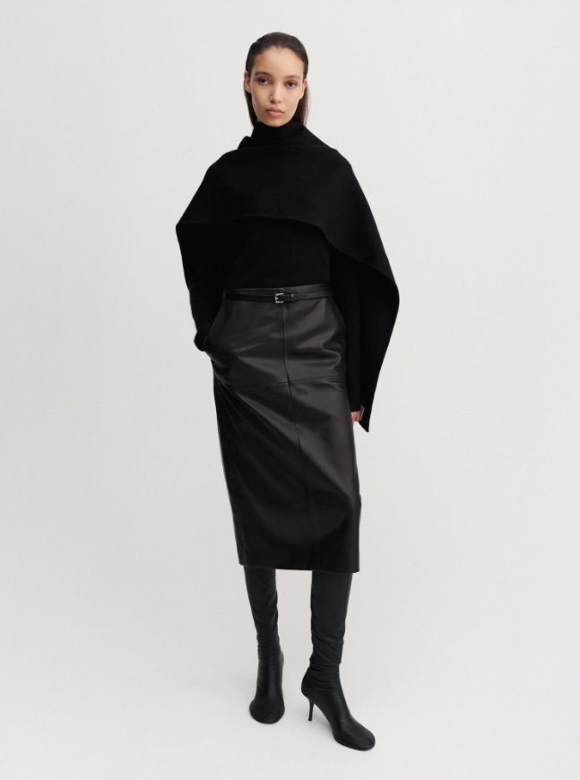 Birdy Leather Skirt - black