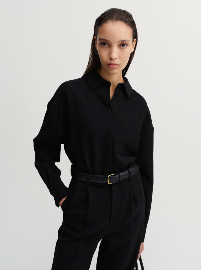Finn Crepe Shirt - black