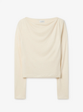 Ls square neck top - Cream White