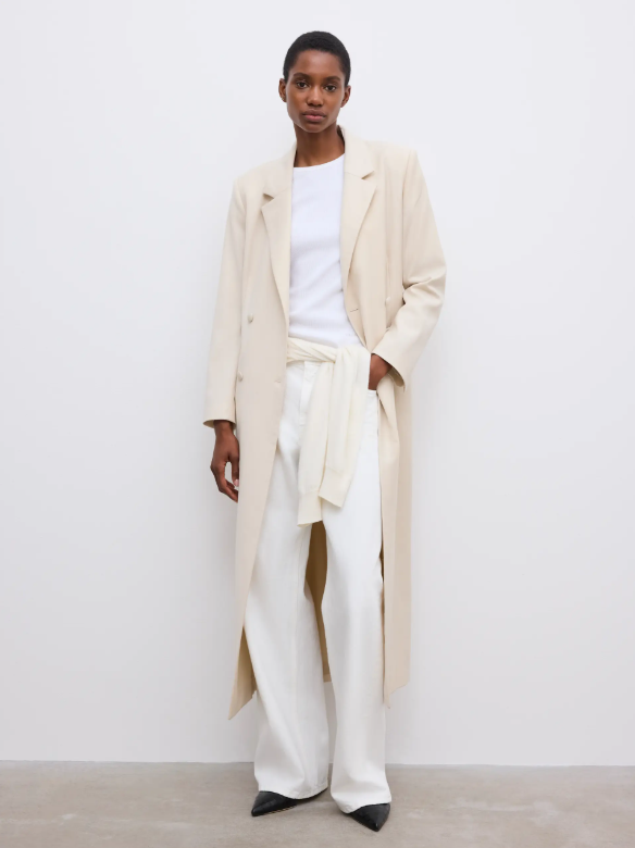 Long tailored blazer - Sand Beige