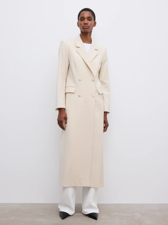 Long tailored blazer - Sand Beige