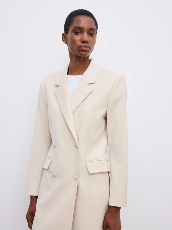 Long tailored blazer - Sand Beige