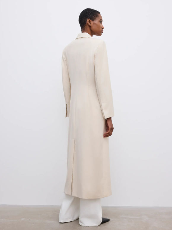 Long tailored blazer - Sand Beige