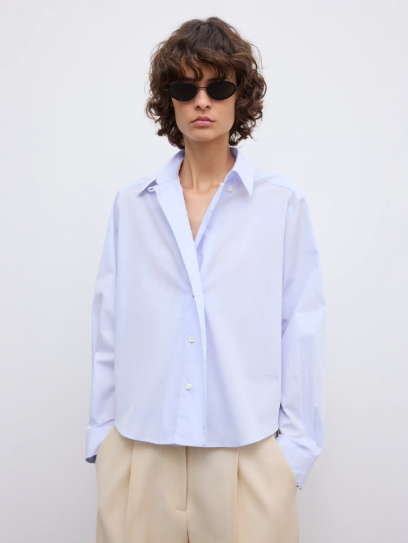 Cropped shirt - Light blue
