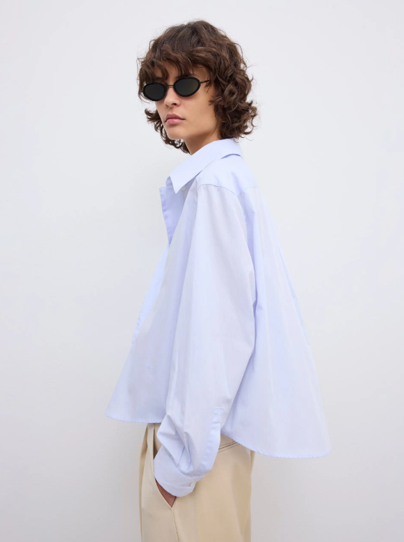 Cropped shirt - Light blue