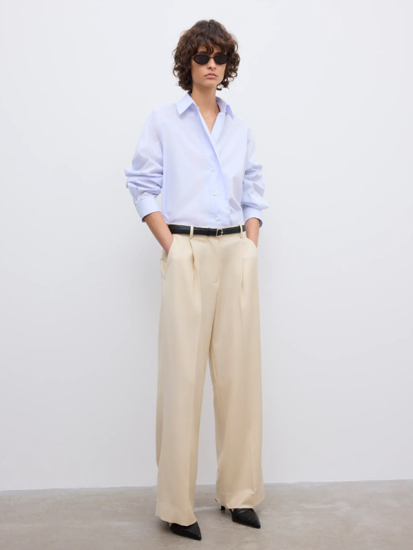 Cropped shirt - Light blue