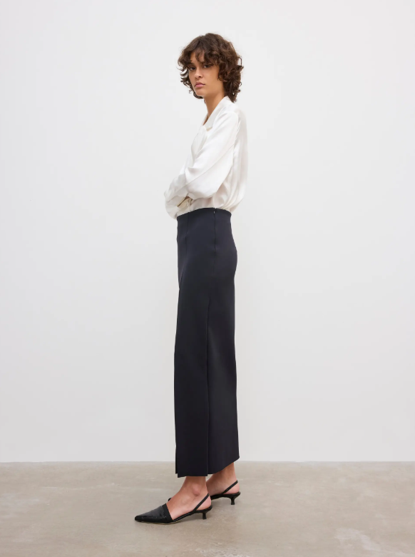 Fitted midi skirt - Black