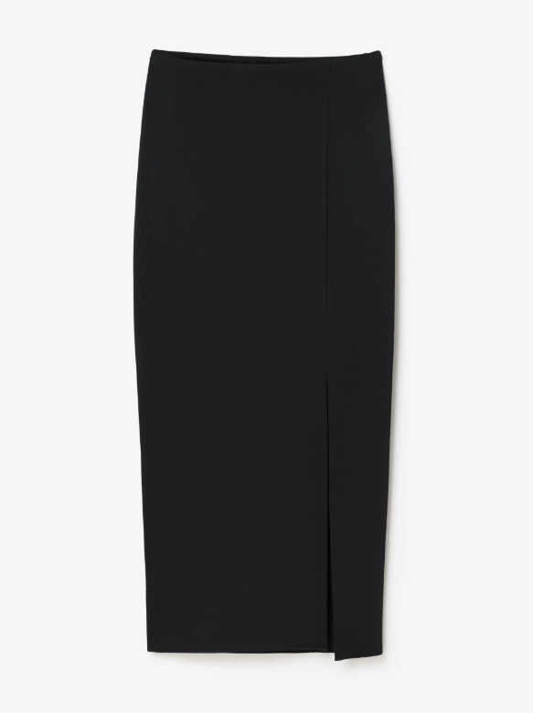 Fitted midi skirt - Black