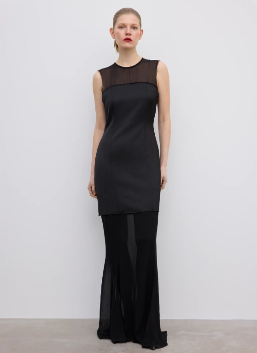 Two-layer maxi dress - Black