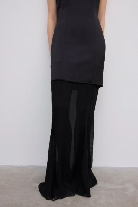 Two-layer maxi dress - Black