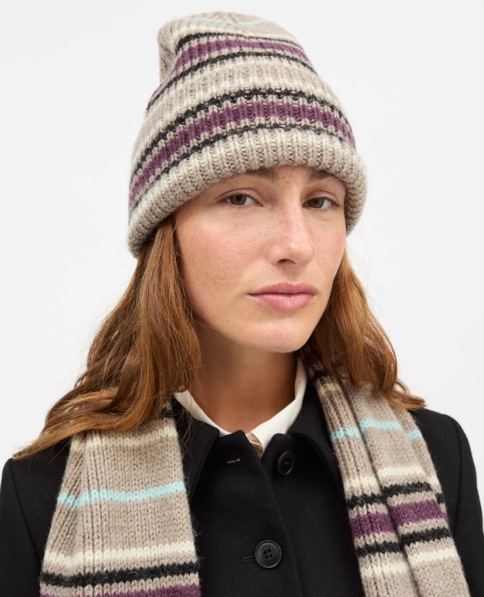 Laura beanie - Brown Melange/multi