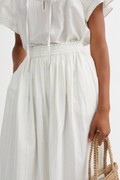 Dagny skirt - White/yellow dobby stripe