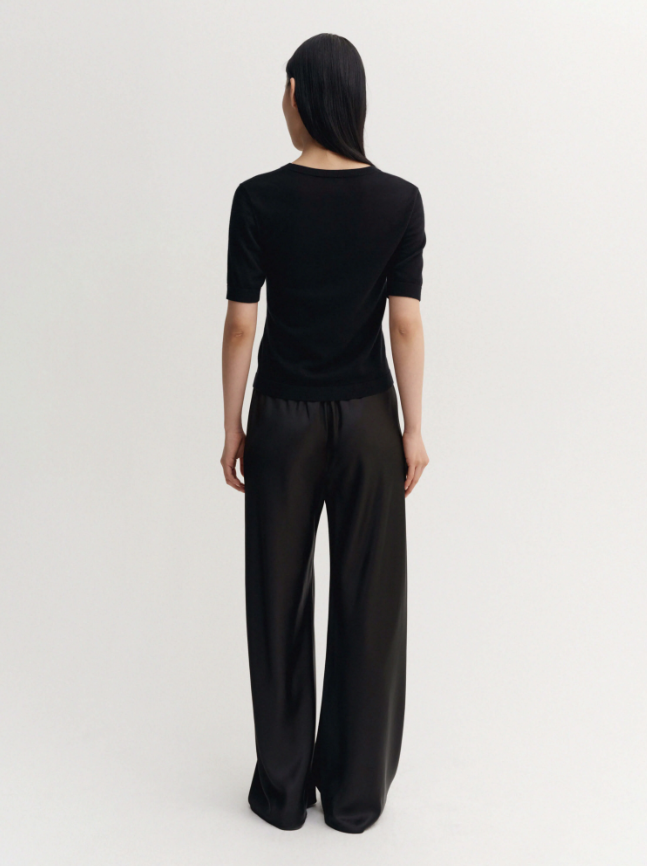 Bias Satin Pants - black