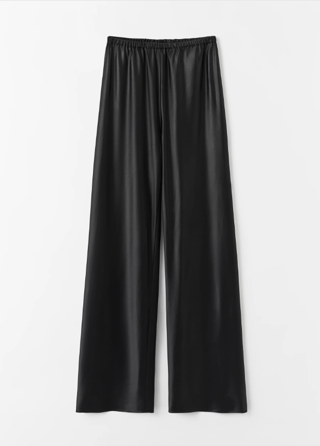 Bias Satin Pants - black