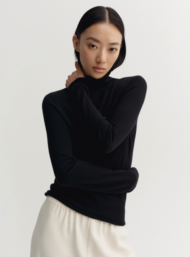 Farra Turtleneck Top - black