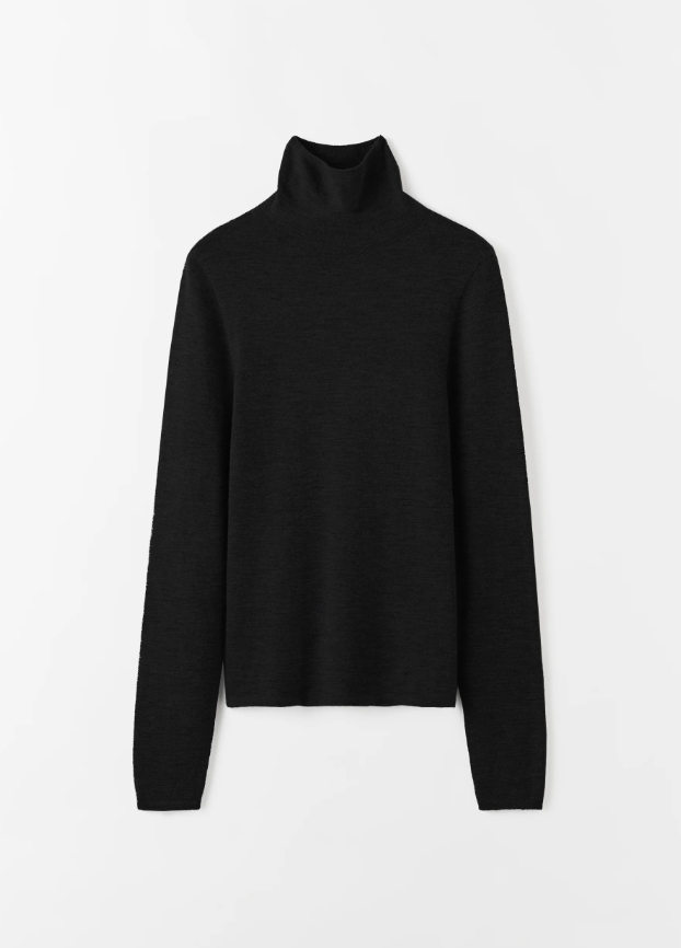 Farra Turtleneck Top - black