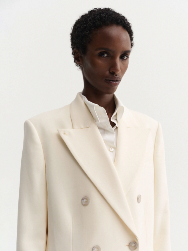 Margot Long Tailored Blazer - vanilla