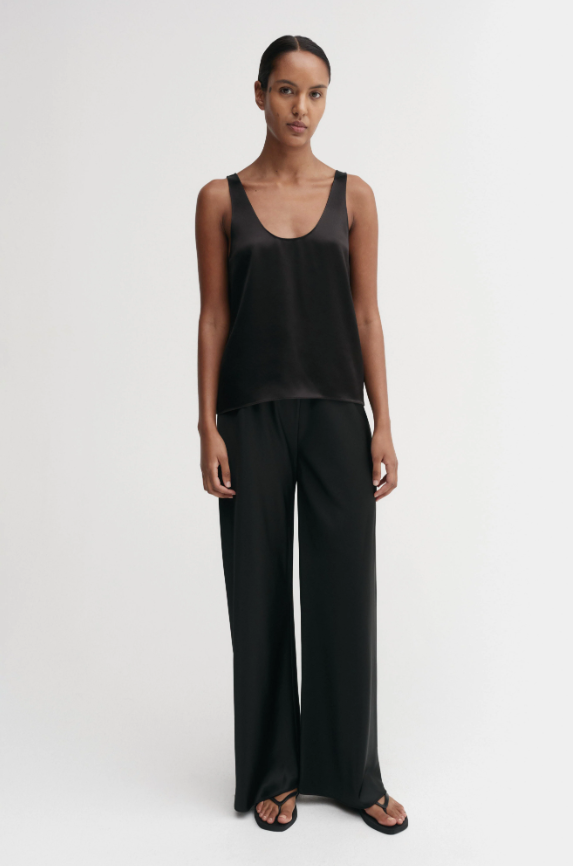Romy Satin Top - black
