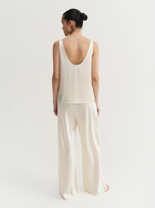 Romy Satin Top, vanilla