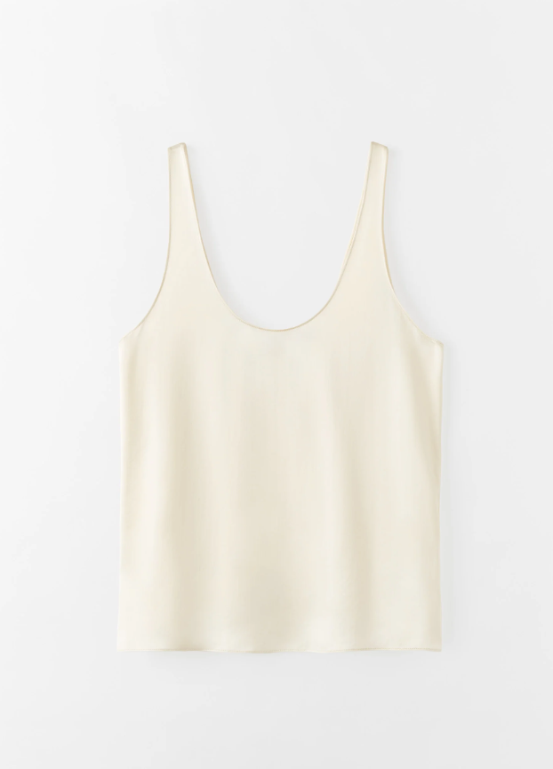 Romy Satin Top, vanilla