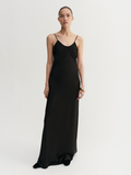 Winona Satin Dress - black