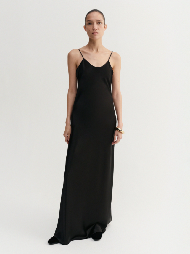 Winona Satin Dress - black