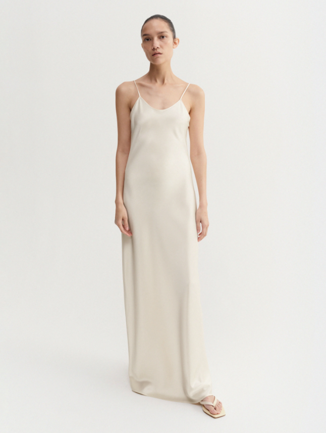 Winona Satin Dress - vanilla