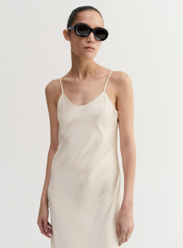 Winona Satin Dress - vanilla