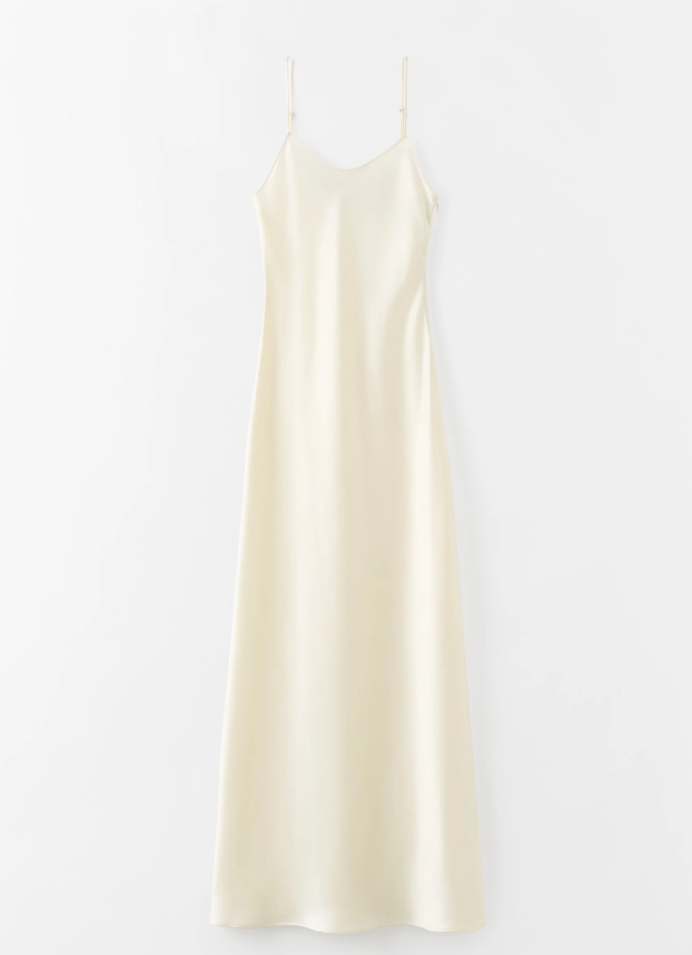 Winona Satin Dress - vanilla
