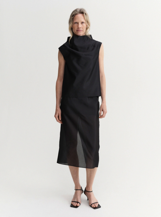 Kiera Organza Top - black