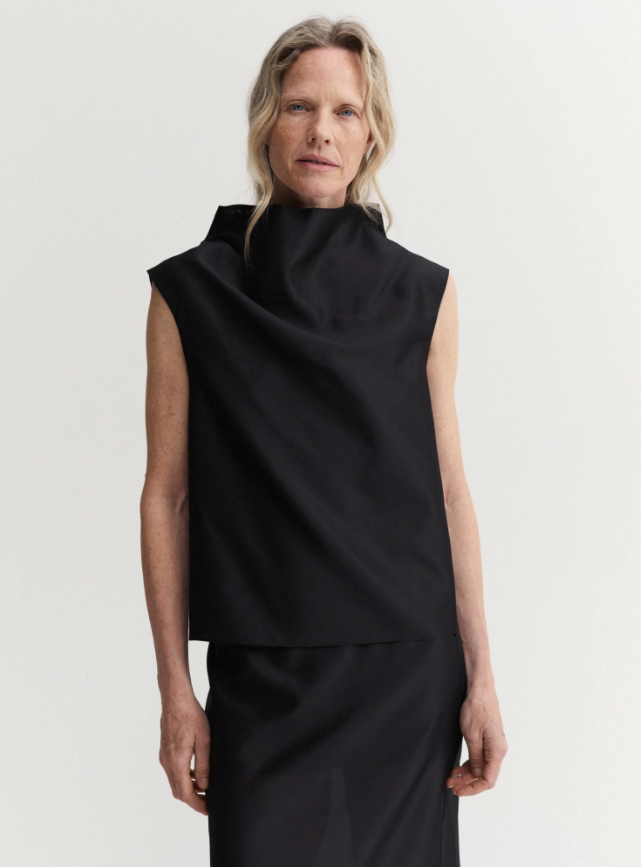 Kiera Organza Top - black